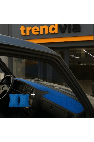 Tofaş Şahin Doğan Kartal Yüksek Ön Göğüs Mavi-siyah Torpido Kılıfı / Mavi-siyah Boyun Yastığı