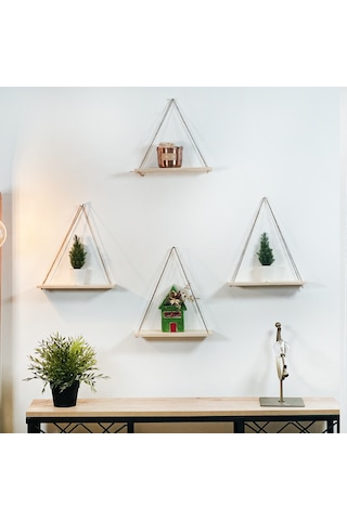 Duvar Rafı Ahşap Raf 4 Adet 5041