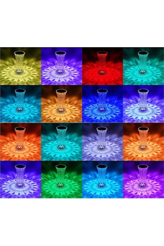 Rose Diamond Table Lamp Usb Charcing Dokunmatik , Kumandalı Usb Şeffaf