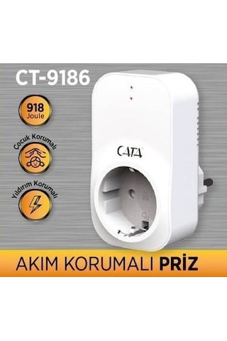 Ct 9186 Cata Akım Korumalı Priz 918 Joule 4000W