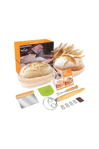 Maoyaya Ekmek Proofing Sepetleri 2x8 İnç Yuvarlak Hamur Kaseleri, Maya İçin Mükemmel Astar, Doğal Renk Natural