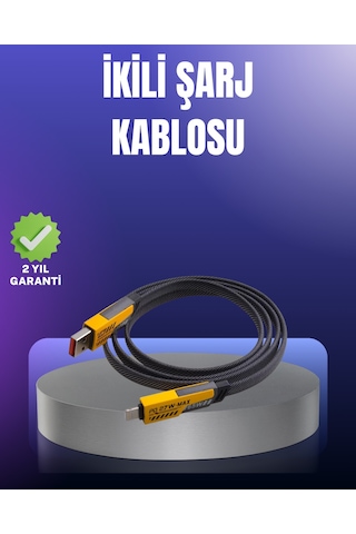 Evrensel Uyumluluklu Dayanıklı Metal Başlıklı Hızlı Şarj Kablosu Standart