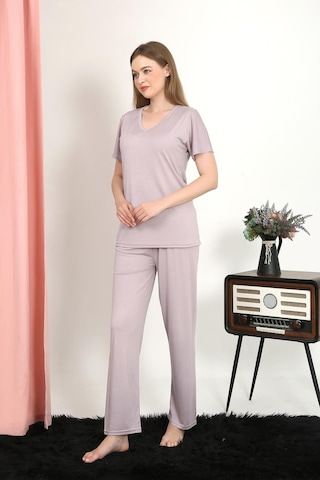 Akbeniz Kadın Kısa Kol Pamuk Penye Pijama Takım Pudra 4213-pudra Pudra