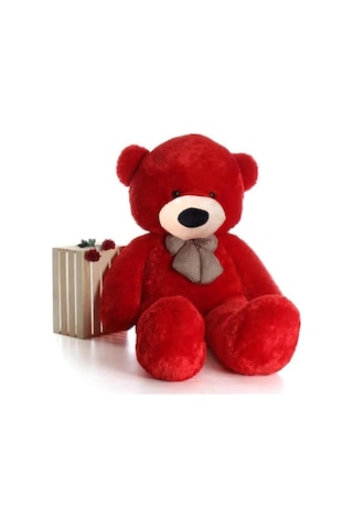 Papyonlu Sevimli Peluş Şaşkın Ayı 80 Cm - Sevgiliye Özel Hediye 001