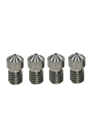 Konesam 3d Yazıcı Uyumlu 0.6mm V6 Sert Çelik Nozzle - 4 Adet, 1.75mm Filament İçin Dayanıklı Aşınma Direnci