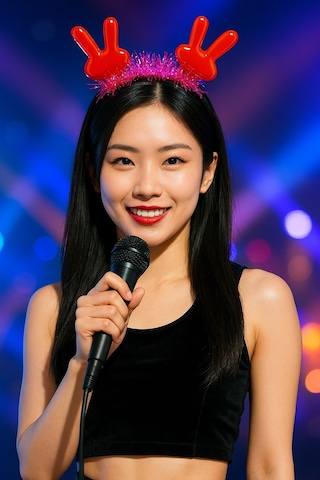 Kpop Kore Style Işıltılı Kırmızı El Figürlü Pembe Simli Kadın Saç Bandı Yılbaşı Yeni Yıl Sahne Tacı