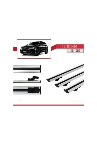 Fiat Freemont 2011-2015 Arası İle Uyumlu Basic Model Ara Atkı Tavan Barı Gri 3 Adet