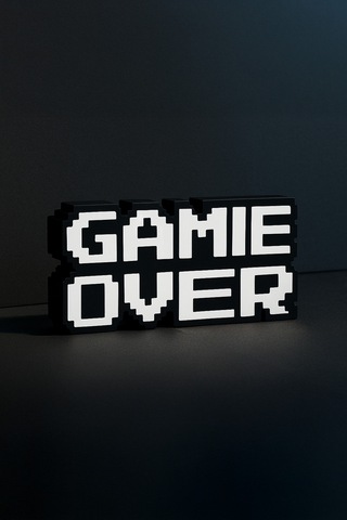 Modern Game Over Kabartmalı Süs Dekoratif Obje, Duvar & Masaüstü Aksesuarı,hediye 15x8.5 Cm
