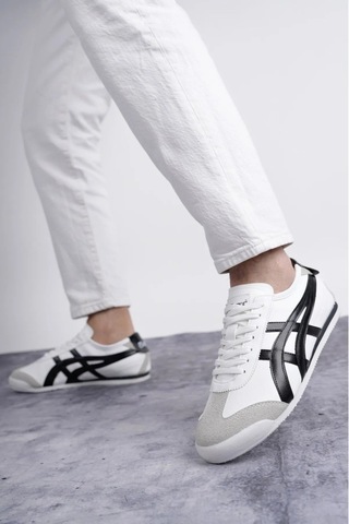 Bs Shoes Tayger Unisex Spor Ayakkabı Kaymaz Taban Oxford Sneakers Beyaz Siyah