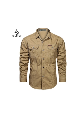 İlkbahar Ve Sonbahar İçin Uzun Kollu Erkek Gömlekleri, Günlük Ve Bol Kesim Erkek Gömlekleri Kahverengi