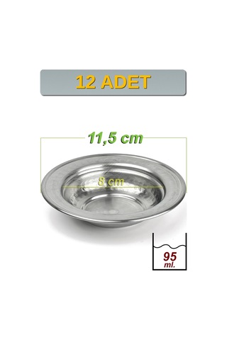 Binbir Trend 11,5 Cm Yanaklı Krom Çelik Zeytinlik Ve Kahvaltılık Kase 95 Ml Meze, Reçel, Sos Kasesi -kase1158 12 Adet