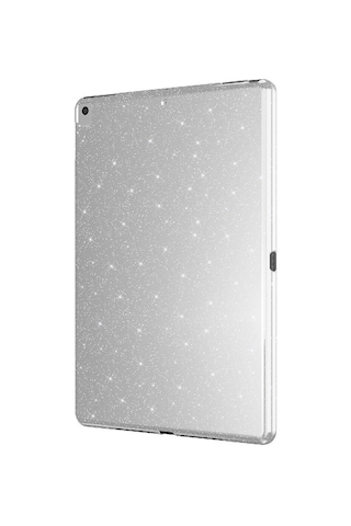 Apsuwa Apple Uyumlu iPad 10.2 8.nesil Kılıf Koton Simli Silikon + Ekran Koruyucu