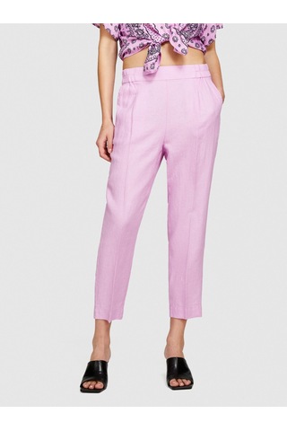 Sisley Keten Yanları Elastik Önü Pileli Pantolon Kadın Sarı Pantolon - 324p4aghlf00s