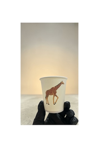 Hayvan-orman-amazon-zoo Doğumgünü Parti Zürafa Temalı Tek Kullanımlık 7 Oz 100 Adet Karton Bardak 1