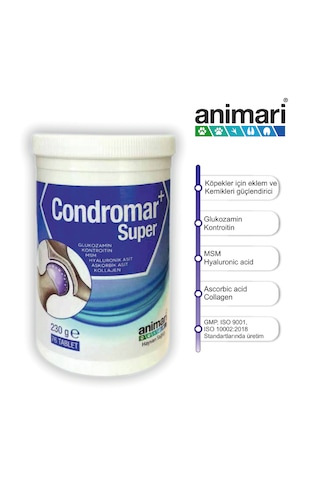 Animari Condromar Super Köpekler Için Glukozamin Tablet 76 Adet 230 G