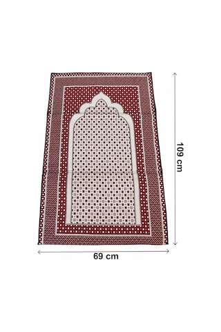 Sırt Dayamalı Katlanır Süngerli Seccade - Destekli Namaz Minderi - Kırmızı