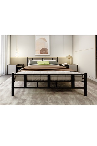 Lotus Çift Kişilik Metal Karyola A Kalite, Ses Çıkarmaz ,ölçülü Model Karyola 1634-a Siyah