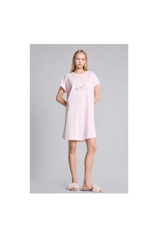 Defacto Regular Fıt Bisiklet Yaka Kısa Kollu Açık Pembe Gecelik H6940ax26smpn648 Pembe-pn648