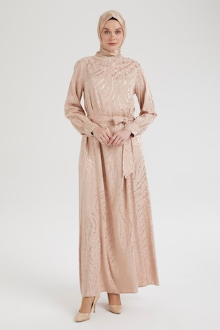 Armine Trend Beli Kuşaklı Dijital Baskılı Elbise-vizon-vizon 25yt920 Vizon-vizon