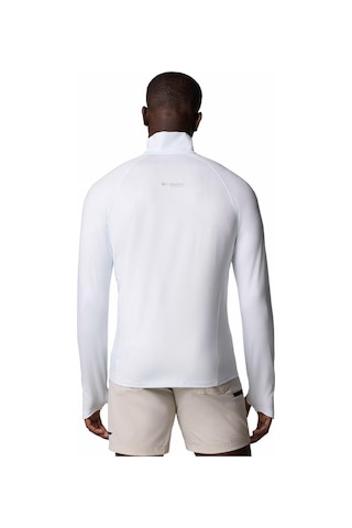 Columbia Summit Valley Half Zip Erkek Uzun Kollu Tişört-7853 Beyaz