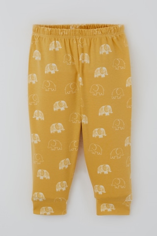 Breeze Erkek Bebek Pijama Takımı Sevimli Bebek Fil Desenli Önden Çıtçıtlı 4 Ay - 1 Yaş , Hardal Sarı