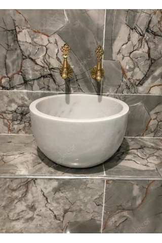 BanyoDecor Homojen Çanak Mermer Kurna