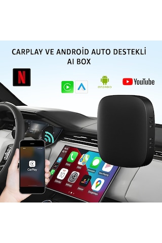 Kablosuz Carplay & Android Auto Akıllı Multimedya Kutusu Android 10 Tabanlı 2 Gb Ram + 32 Gb Rom Aı Box Dual-ba