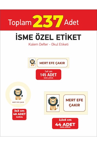 Okul Kalem Defter Etiketi Öğrenci Etiketi İsme Özel