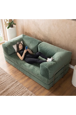 Argimo Godila Çok Amaçlı Sofa Çift Kişilik Yatak Koltuk Yeşil