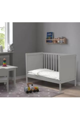 Bebek Karyolası Açık Gri Renk 60x120 Cm Bebek Beşik Açık Gri