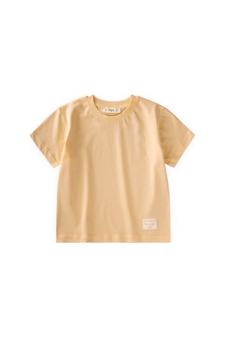 Cigit Etiket Detaylı T-shirt 2-10 Yaş Sundres Sarı