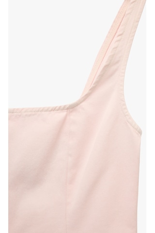Koton Pamuklu Kolsuz Fermuar Detaylı Slim Fit Kare Yaka Bluz Pembe 6sal30010mw Gül