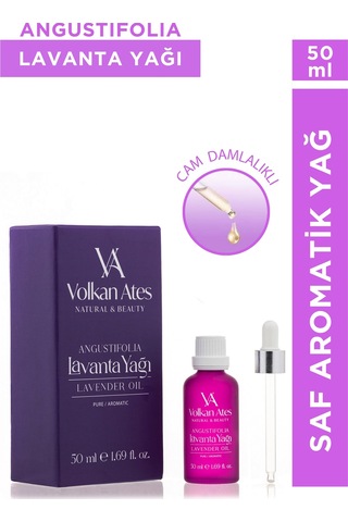 Volkan Ates Natural & Beauty Lavandula Angustifolia Saf Lavanta Yağı Cam Damlalıklı 50 ML