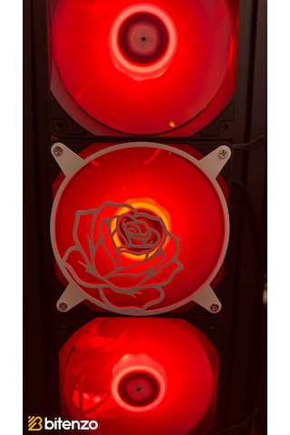 Gül Desenli Estetik 120x120 Mm Pc Fan Kapağı - Masaüstü Bilgisayar Fan Kapağı Beyaz