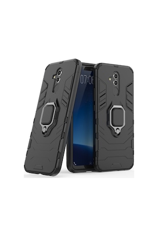 Huawei Mate 20 Lite İçin Parmak Halkalı Kickstand'lı Tpu + Pc Hibrit Kılıf