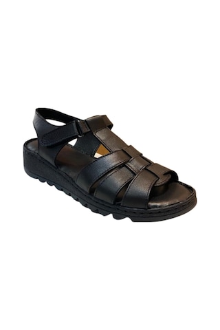 Neon Akm-008 Kadın Siyah Hakiki Deri Sandalet - 36 Siyah