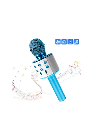 Hallow-profesyonel Bt Kablosuz Mikrofon Karaoke Hoparlörü,gökyüzü Mavi