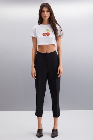 MORAN  Kadın %100 Pamuk Beyaz - Kiraz Baskılı T-Shirt