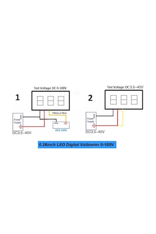 Alkatronik-Voltmetre 0.28' 0-100V Mavi 3 Telli Dijital Led Gösterge Voltaj