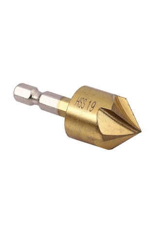 Sointeresting 6 X 5 Flüt 90 Derece 1/4 İnç Altıgen Hss Havşa Matkap Ucu Seti Pah Kesici 6-19