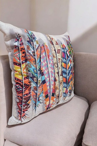 Modern Tarz Dijital Baskılı 4 Lü Dekoratif Kırlent Kılıfı Seti 43x43 Cm Şık Ve Renkli Tasarımlar Açık Bej