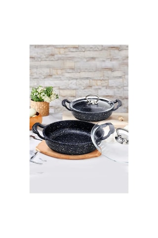 Oms 3286 4 Parça 18+22 Cm Döküm Omlet Sahan Seti Siyah Diğer