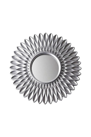 Suntek Yuvarlak Asılı Ayna Ev Şifonyer Dekor Duvar Aynaları Çiçek Şekilli Gümüş
