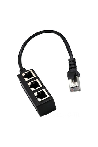 Skycity Üç Portlu Rj45 Ethernet Ağ Ayırıcı, Birden Üçye Kablolu Adaptör, Ev Ofis Ağ Genişletici, Siyah, Sabit Veri Aktarımı