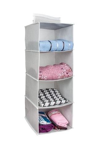 Alas Dolap İçi 4 Raflı Çok Katlı Dolap İçi Düzenleyici Organizer Gri