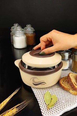 Digithome Ckr3148 Paslanmaz Çelik Hazneli Yemek Termosu 500 ML Kahverengi