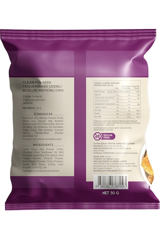 Clean Powders Protein Chips 50 Gr Tatlı Barbekü 4 Adet