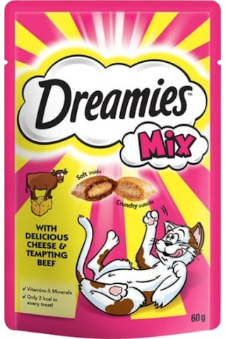Dreamies Mix Sığır Etli ve Peynirli Kedi Ödül Bisküvisi 60 G