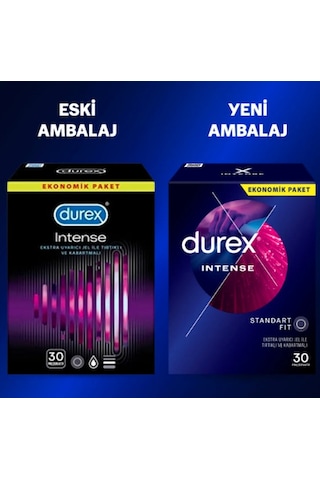 Durex Intense Uyarıcı Jelli ve Tırtıklı Prezervatif 30'lu