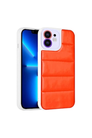 Apple Uyumlu iPhone 11 Kılıf Kamera Korumalı Airbagli Renkli Zore Seksek Kapak Turuncu